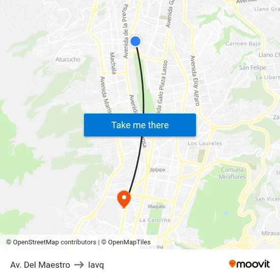 Av. Del Maestro to Iavq map