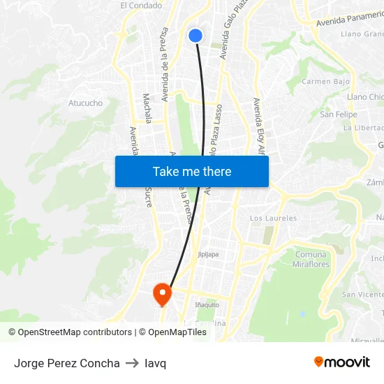 Jorge Perez Concha to Iavq map