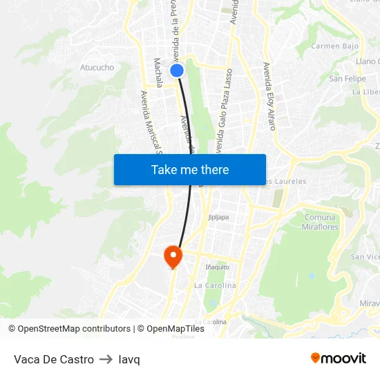 Vaca De Castro to Iavq map