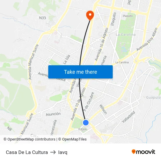Casa De La Cultura to Iavq map