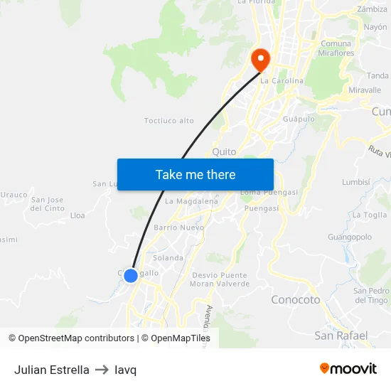 Julian Estrella to Iavq map