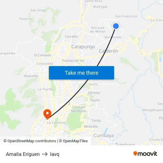 Amalia Eriguen to Iavq map