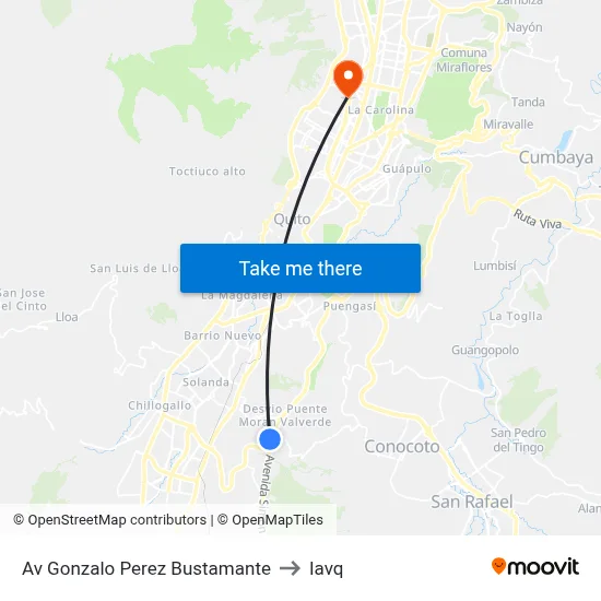 Av Gonzalo Perez Bustamante to Iavq map