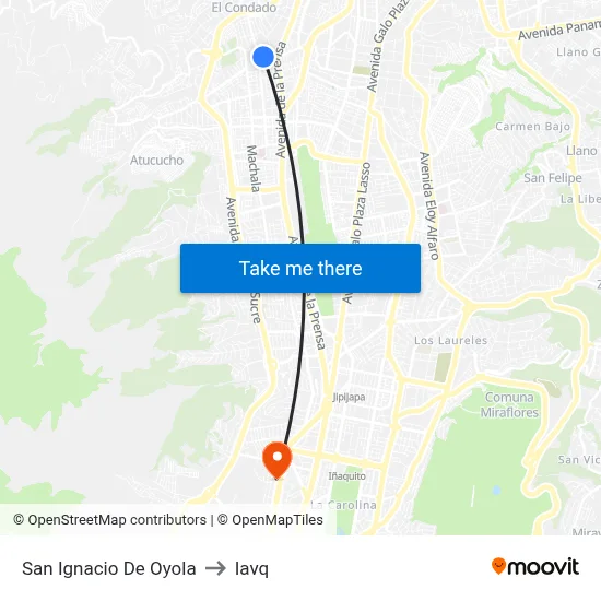 San Ignacio De Oyola to Iavq map