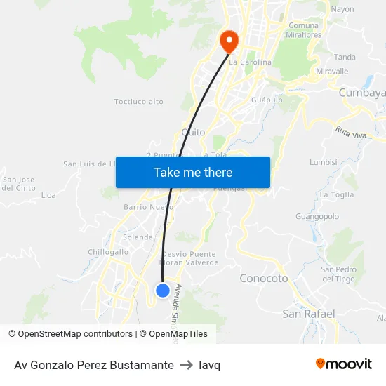 Av Gonzalo Perez Bustamante to Iavq map