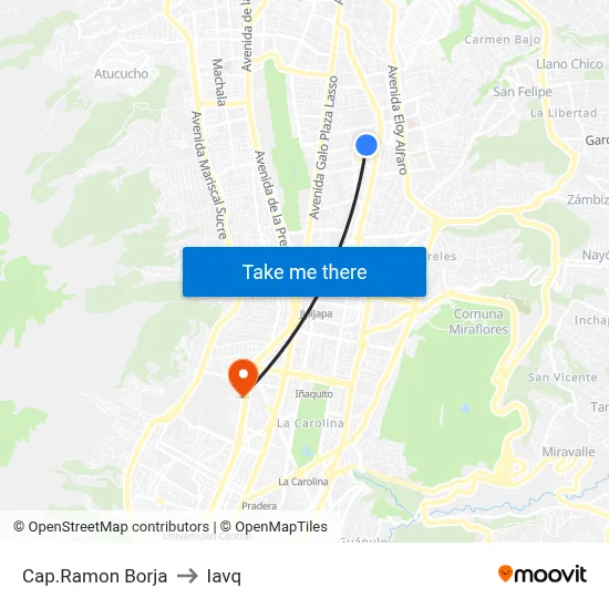 Cap.Ramon Borja to Iavq map