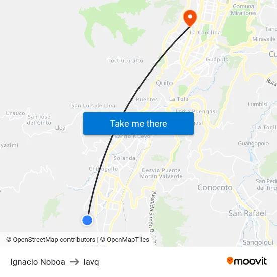 Ignacio Noboa to Iavq map