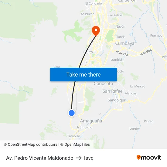 Av. Pedro Vicente Maldonado to Iavq map