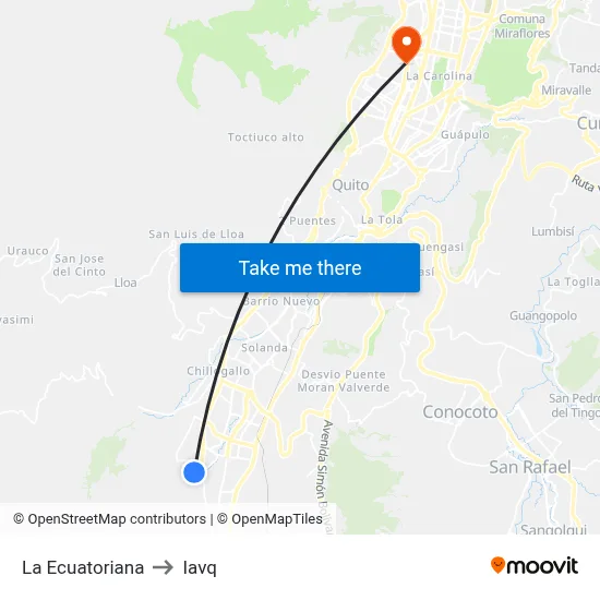 La Ecuatoriana to Iavq map