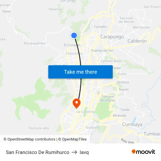 San Francisco De Rumihurco to Iavq map