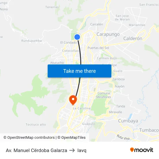 Av. Manuel Cërdoba Galarza to Iavq map