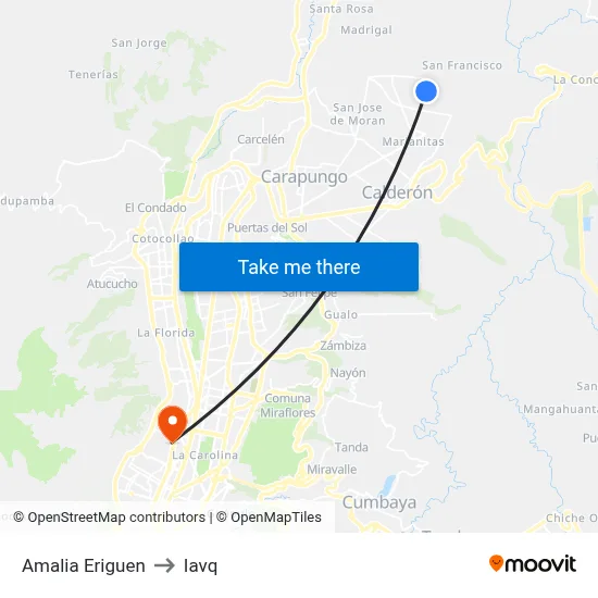 Amalia Eriguen to Iavq map