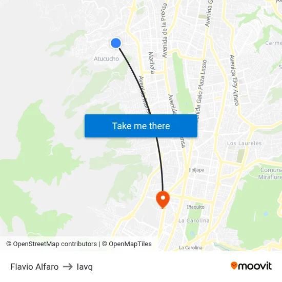 Flavio Alfaro to Iavq map