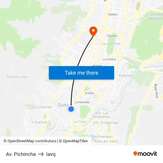 Av. Pichincha to Iavq map