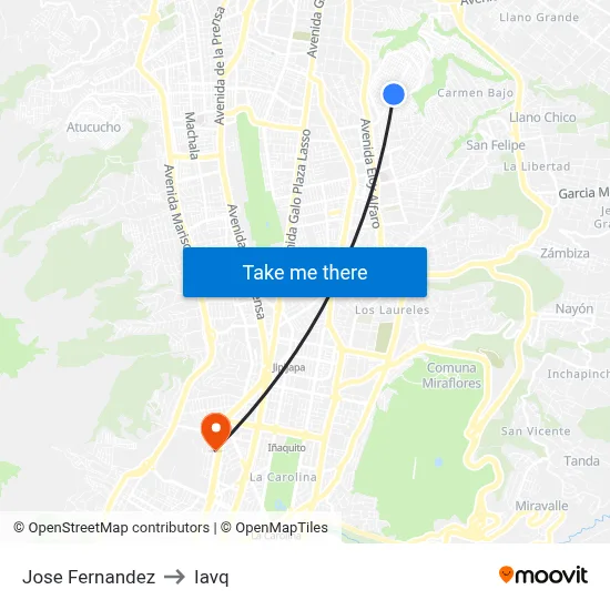 Jose Fernandez to Iavq map