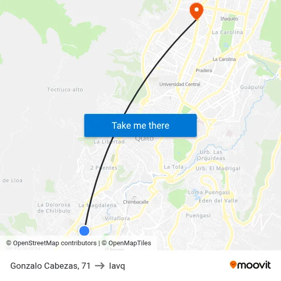 Gonzalo Cabezas, 71 to Iavq map