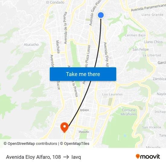 Avenida Eloy Alfaro, 108 to Iavq map