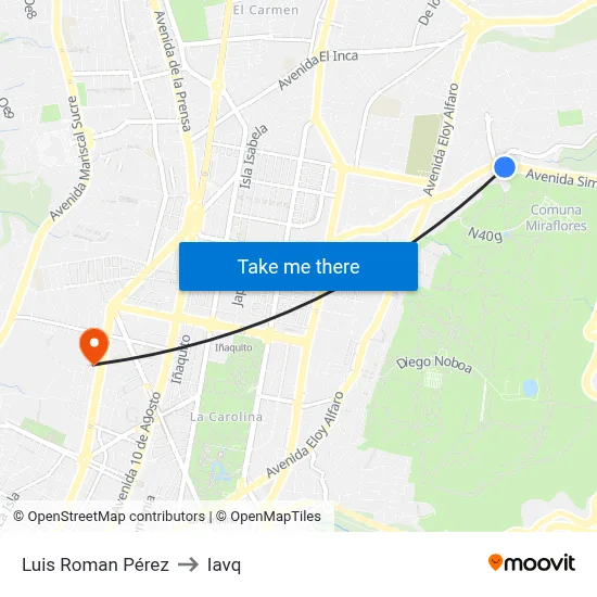 Luis Roman Pérez to Iavq map