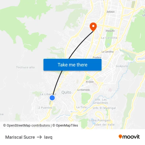 Mariscal Sucre to Iavq map