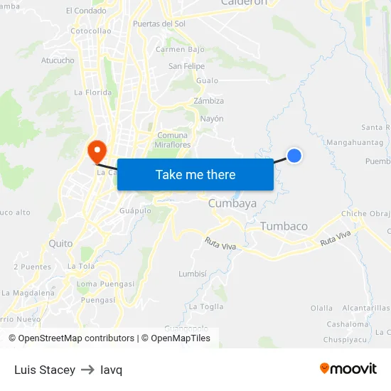 Luis Stacey to Iavq map