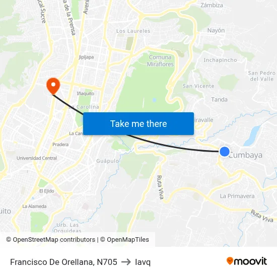 Francisco De Orellana, N705 to Iavq map