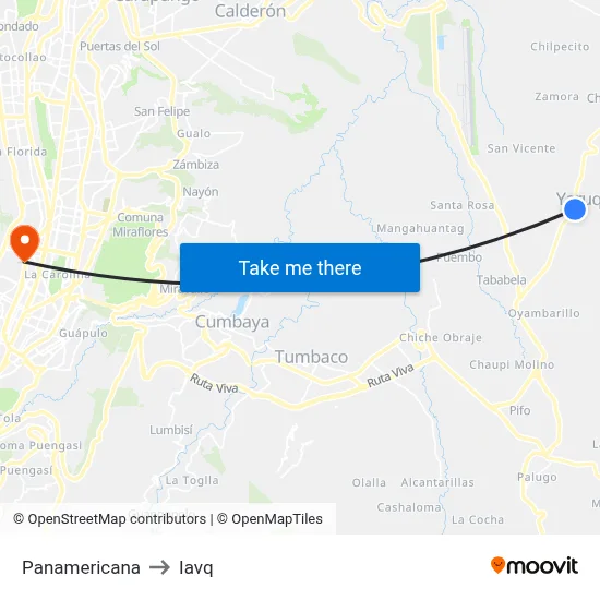 Panamericana to Iavq map
