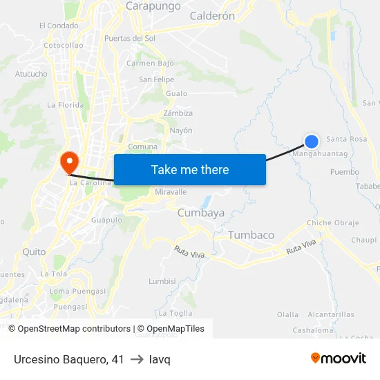 Urcesino Baquero, 41 to Iavq map