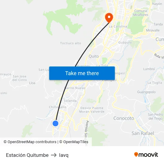 Estación Quitumbe to Iavq map