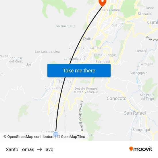 Santo Tomás to Iavq map