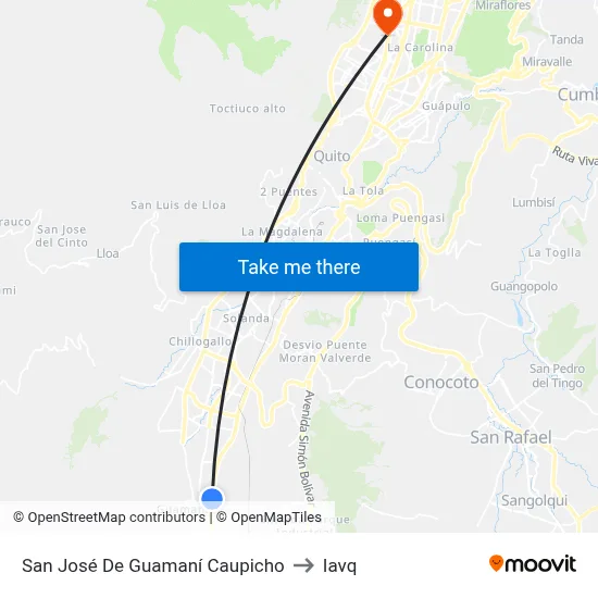 San José De Guamaní Caupicho to Iavq map