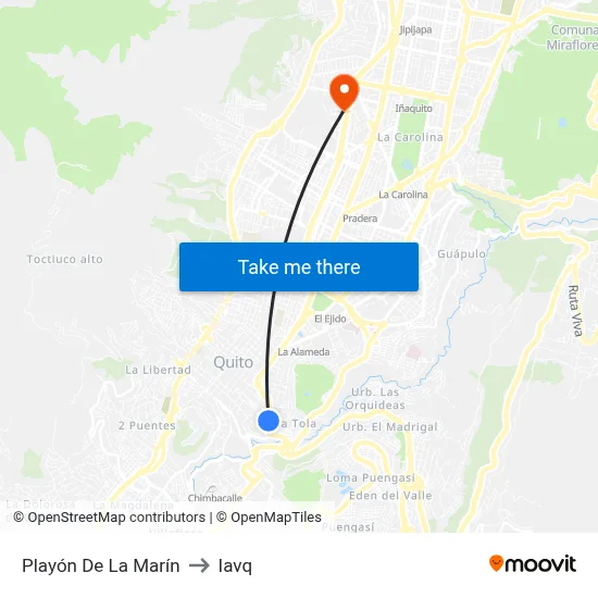 Playón De La Marín to Iavq map