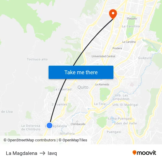 La Magdalena to Iavq map