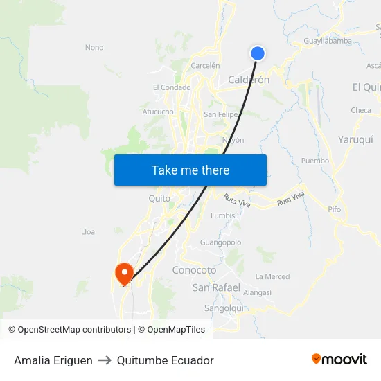 Amalia Eriguen to Quitumbe Ecuador map