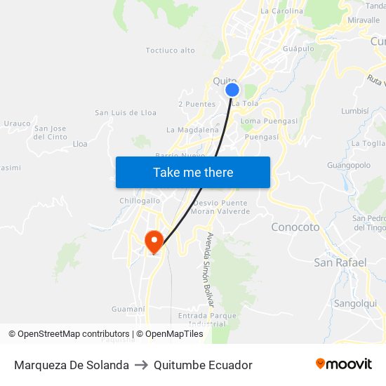 Marqueza De Solanda to Quitumbe Ecuador map