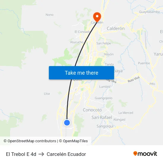 El Trebol E 4d to Carcelén Ecuador map