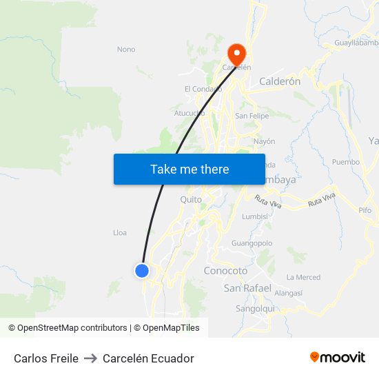 Carlos Freile to Carcelén Ecuador map