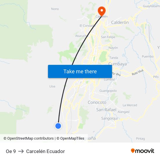 Oe 9 to Carcelén Ecuador map