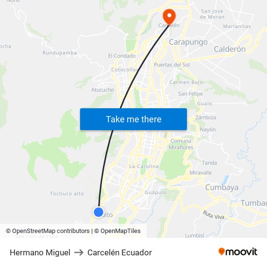 Hermano Miguel to Carcelén Ecuador map