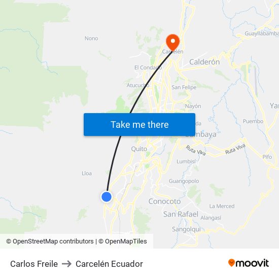 Carlos Freile to Carcelén Ecuador map