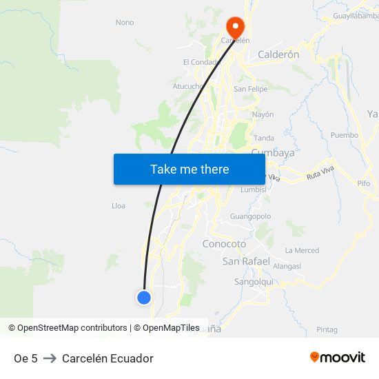 Oe 5 to Carcelén Ecuador map