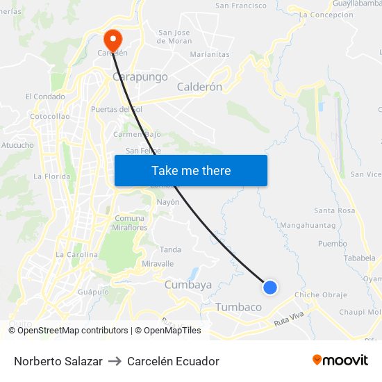 Norberto Salazar to Carcelén Ecuador map