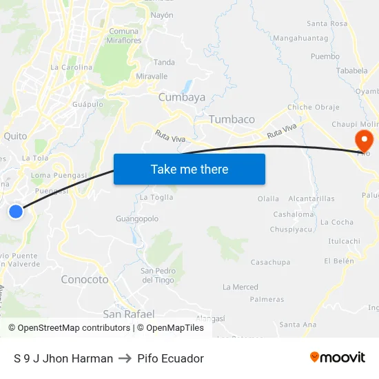 S 9 J  Jhon Harman to Pifo Ecuador map