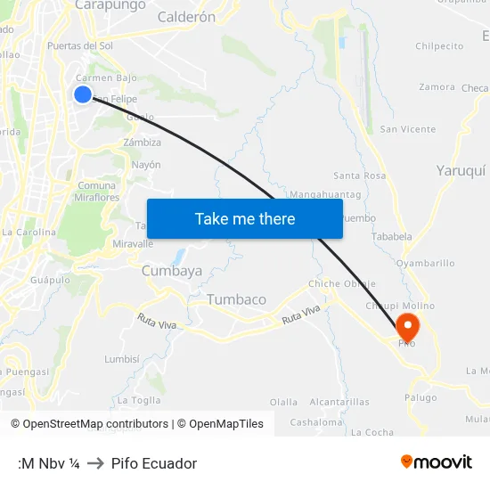 :M Nbv  ¼ to Pifo Ecuador map