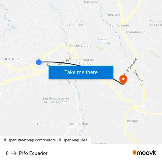 8 to Pifo Ecuador map