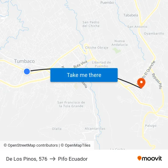 De Los Pinos, 576 to Pifo Ecuador map