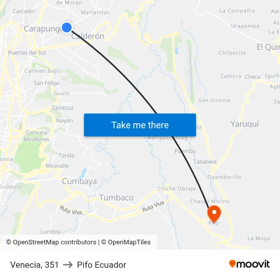 Venecia, 351 to Pifo Ecuador map