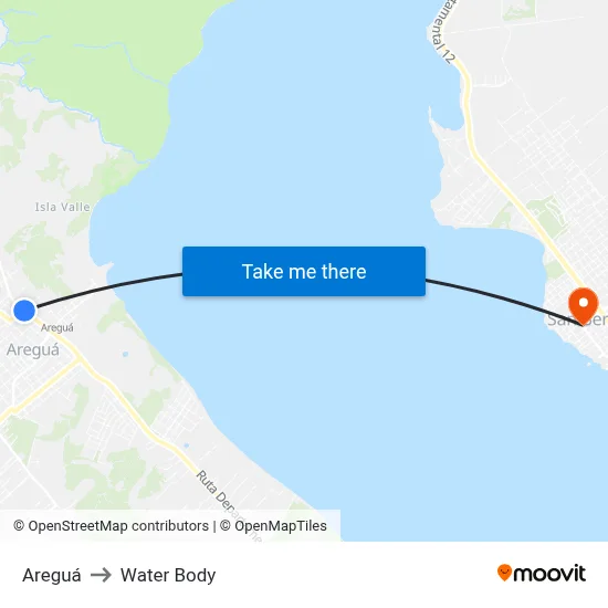 Areguá to Water Body map