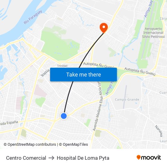 Centro Comercial to Hospital De Loma Pyta map