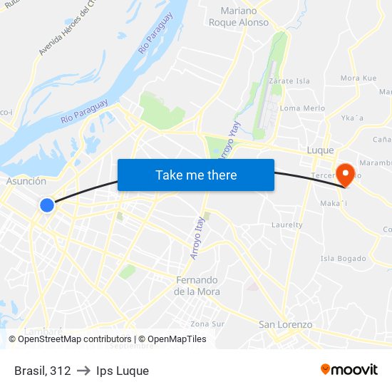 Brasil, 312 to Ips Luque map
