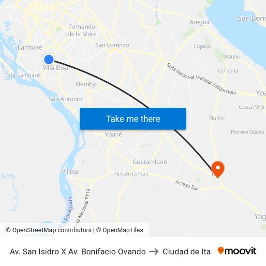 Av. San Isidro X Av. Bonifacio Ovando to Ciudad de Ita map